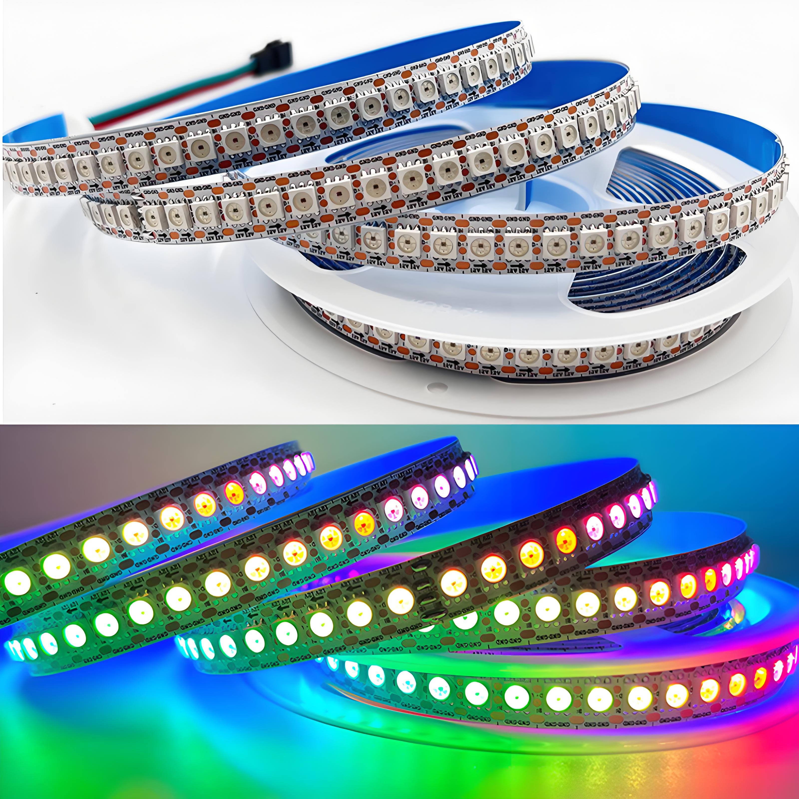 12V 5V WS2815 WS2812b 30leds 60leds 144leds Addressable 5050 Full-color Atmosphere LED Light IP20 IP65 IP67 5m Strip Lamp