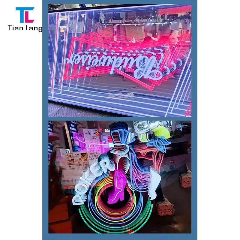 Custom Neon Sign Multicolor Acrylic Thousand Layer Abyss Mirror Led Neon Light Sign for Advertising