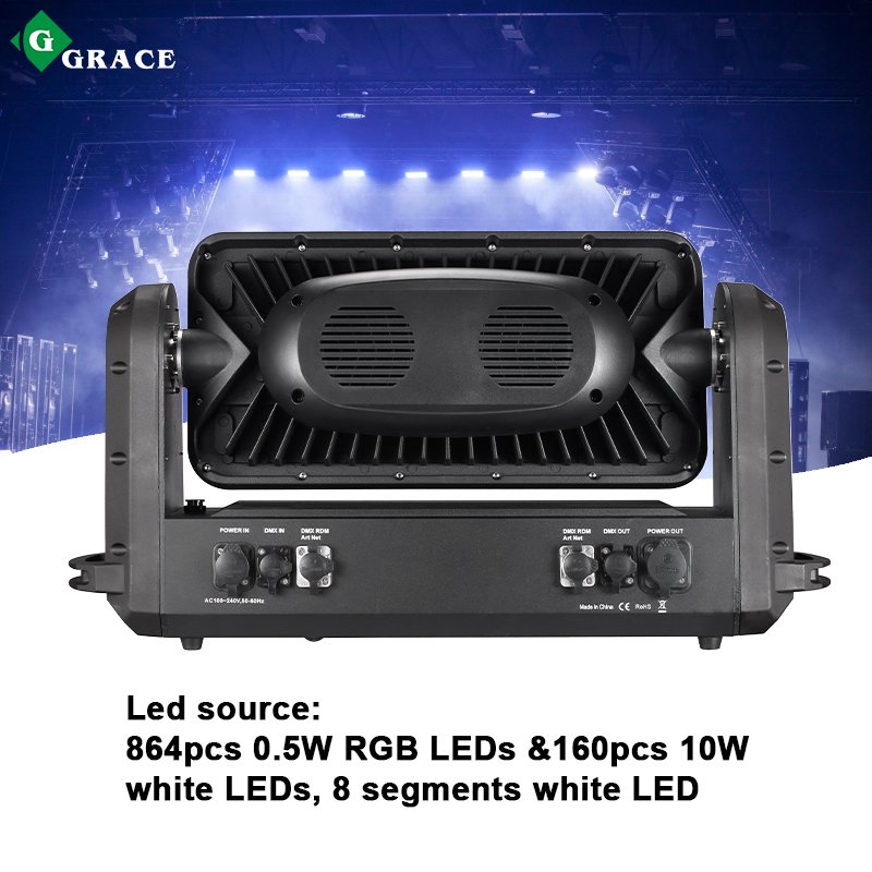 Igracelite IP65 Waterproof DMX RGB LED Strobe Moving Head Light