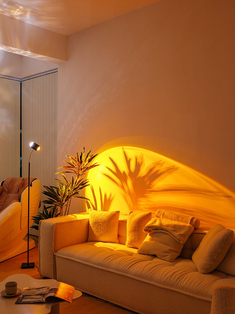 Smart Room Lamp Water Ripple Floor Lamp Sunset Net Red Night Light Double Atmosphere Light Live Coffee Shop Home Floor Lamp