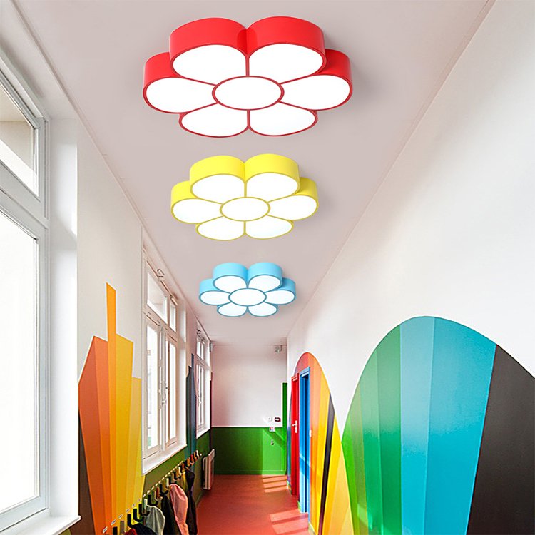 Cartoon Bedroom Ceiling Lights LED Colorful Flowers White Light Early Education Center Kindergarten Decorative Chandeliers