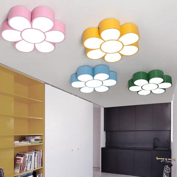 Cartoon Bedroom Ceiling Lights LED Colorful Flowers White Light Early Education Center Kindergarten Decorative Chandeliers