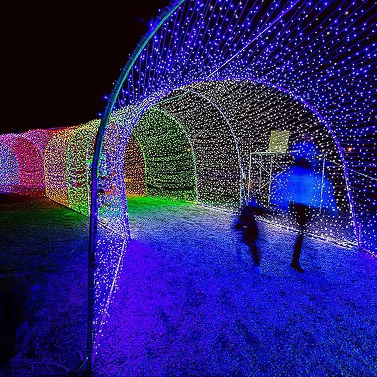 Uplumin Outdoor 3D Led Christmas Heart-shaped Arch Lighting Tunnel Exterior Winter Wonderland Christmas Display Motif Light