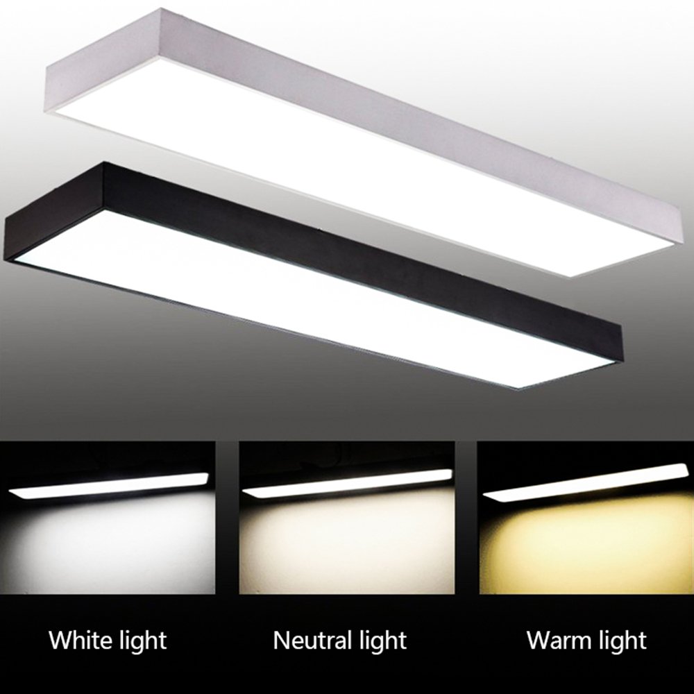 Architectural Linear Pendant Light Black White Profile Low EMF UGR 19 4500K 24w 4ft LED Linear Panel Light