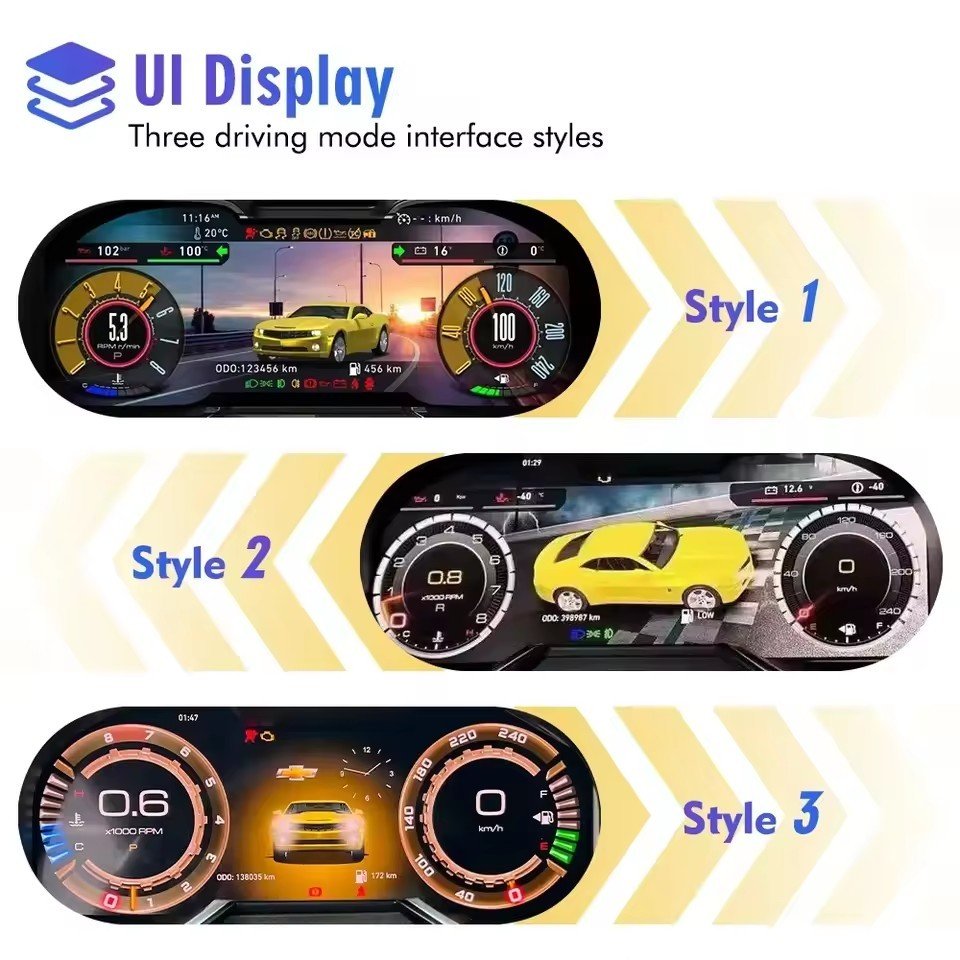 Digital Dashboard Linux LCD Speed Meter for Chevrolet Camaro Bumblebee 2011-2015 A4 Virtual Instrument Cluster Cockpit CarPlay