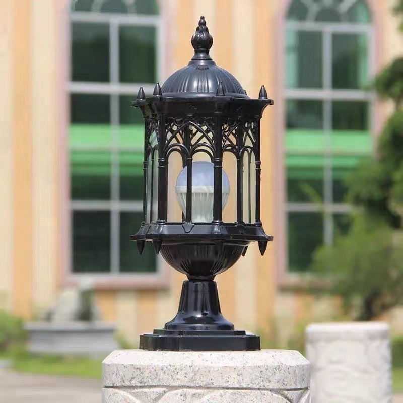 Outdoor Aluminum Pillar Lights Waterproof Post Solar Powered Led Gate Light 110V 220V Luminous White Acrylic Body Lamp Item Warm