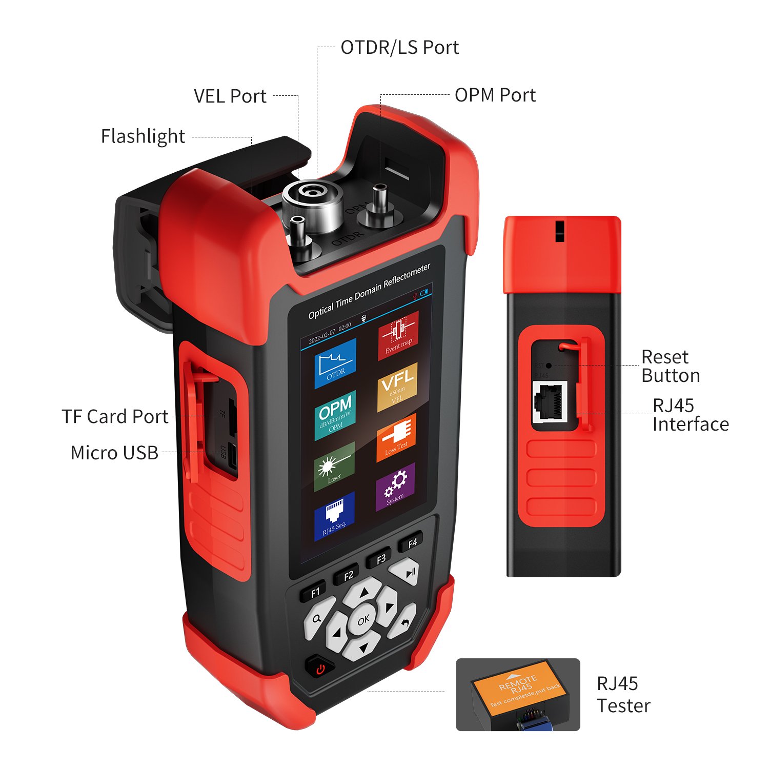 Noyafa NF-981 OTDR Optical Time Domain Reflect Meter 8 in 1 Muti Functional OTDR Optical Fiber Tester 1310/1550 Dual Wave Length