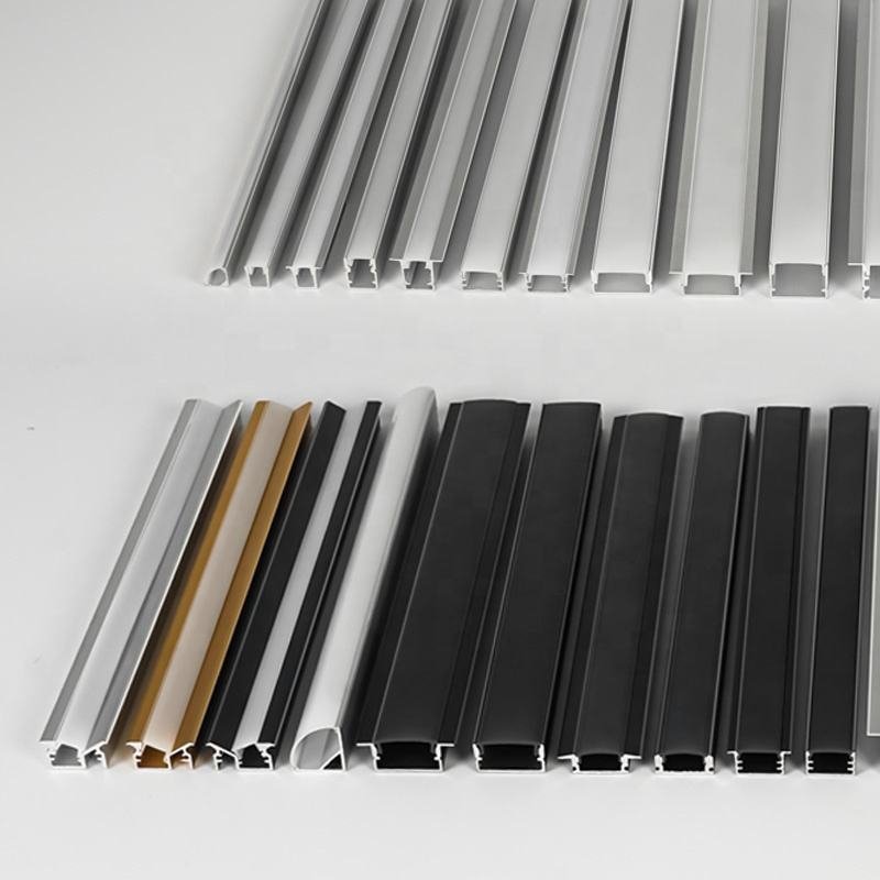 Custom Led Strip Light Aluminium Profile 17*7mm Recessed Led Profile Aluminum Channel Diffuser White Black