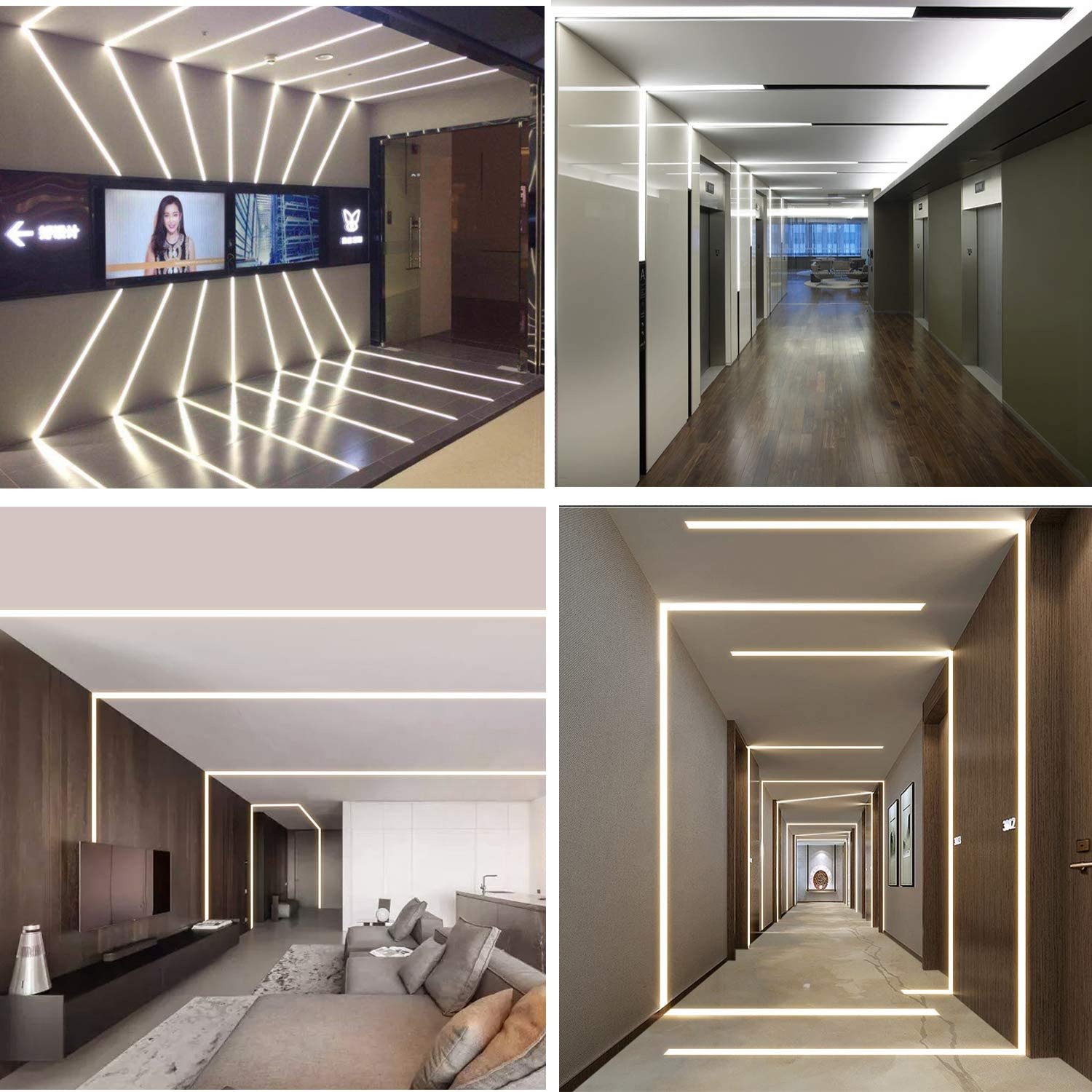 Custom Led Strip Light Aluminium Profile 17*7mm Recessed Led Profile Aluminum Channel Diffuser White Black