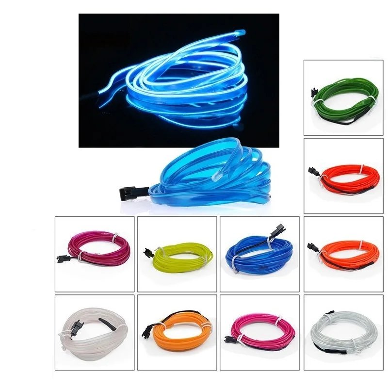 Car Interior Decorative Lamps Strips Atmosphere Lamp Cold Light Decorative Dashboard Console Auto LED Ambient Lights 1/2/3/4/5m