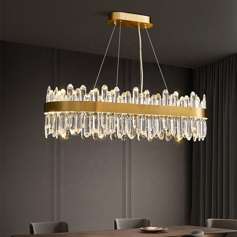 Post-modern Light Luxury Living Room Glass Pendant Light Creative Round Led Crystal Chandeliers for Villa Restaurant Redroom