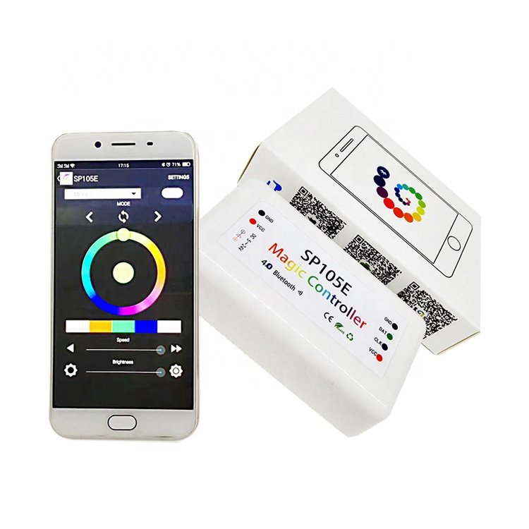 SP105E Blue Tooth Magic LED Light Controller for WS2811 WS2812B WS2801 SK6812 Addressable Programmable Pixel LED Strip