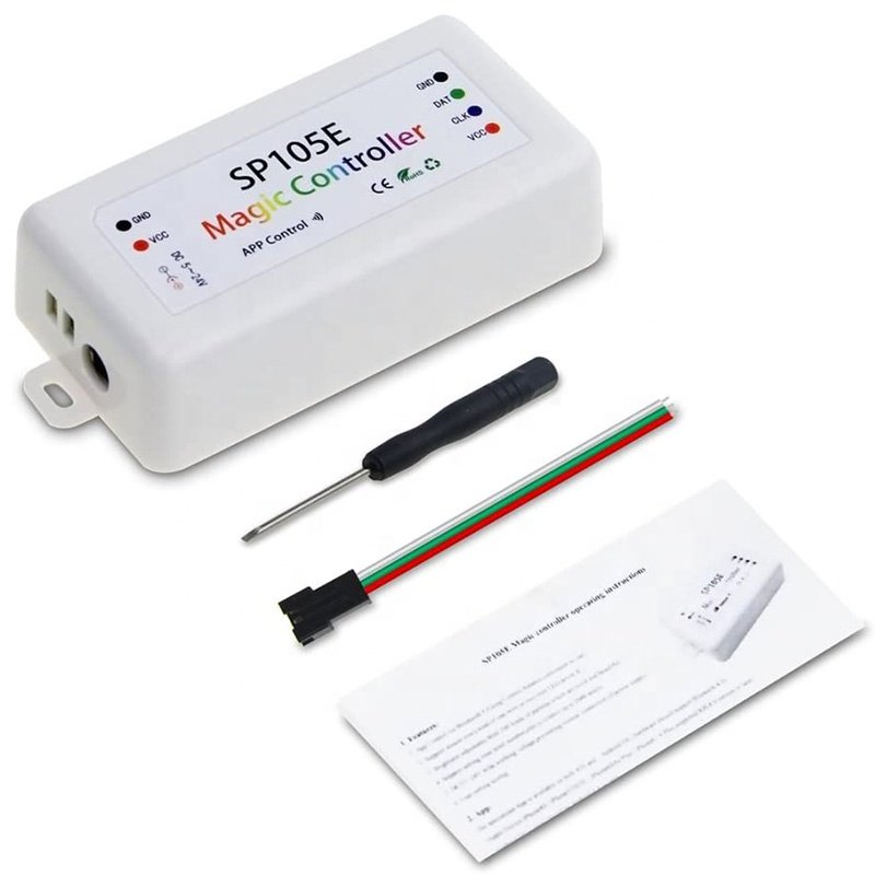 SP105E Blue Tooth Magic LED Light Controller for WS2811 WS2812B WS2801 SK6812 Addressable Programmable Pixel LED Strip