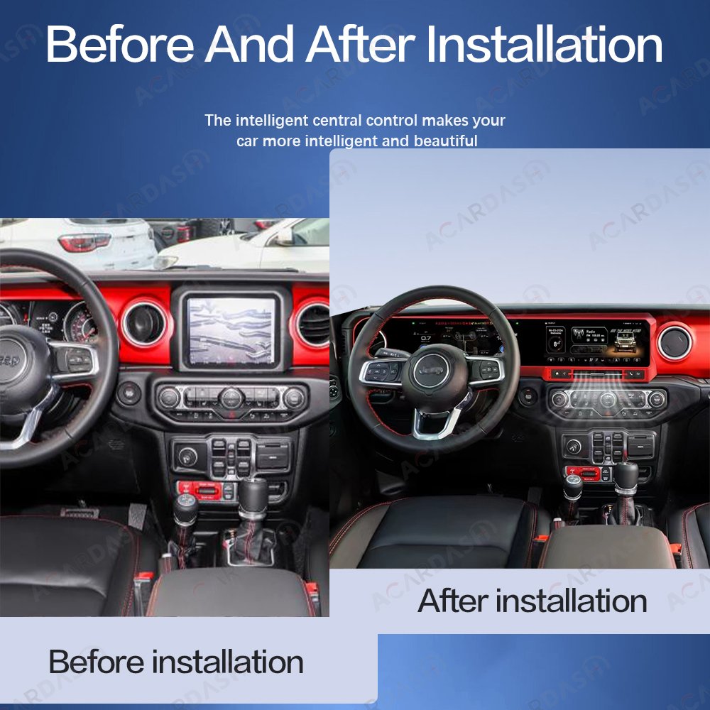 12.3'' ACARDASH Android Car Radio and Digital Dashboard for Jeep Wrangler J-MAX JL 2018-2022 Cluster Instrument Speed Meter