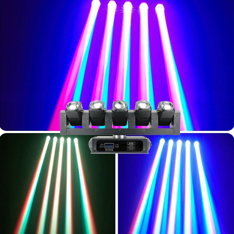 5x40W 4in1 RGBW LED Beam Moving Head Stage Lighting Equipment DMX Projector DJ LED Lights for Wedding Party Night Club