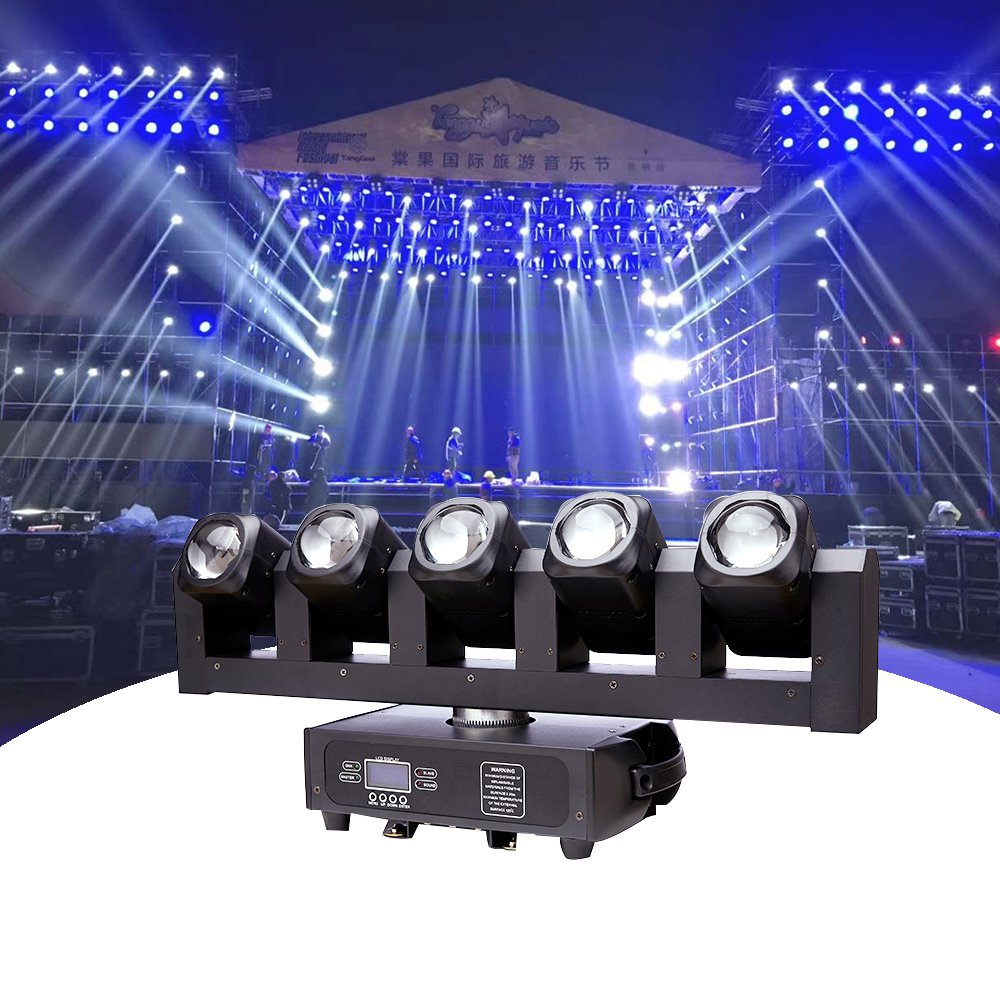5x40W 4in1 RGBW LED Beam Moving Head Stage Lighting Equipment DMX Projector DJ LED Lights for Wedding Party Night Club