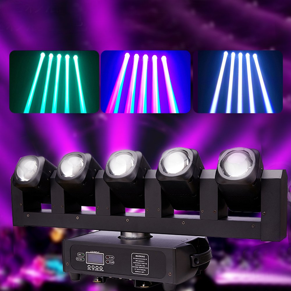 5x40W 4in1 RGBW LED Beam Moving Head Stage Lighting Equipment DMX Projector DJ LED Lights for Wedding Party Night Club