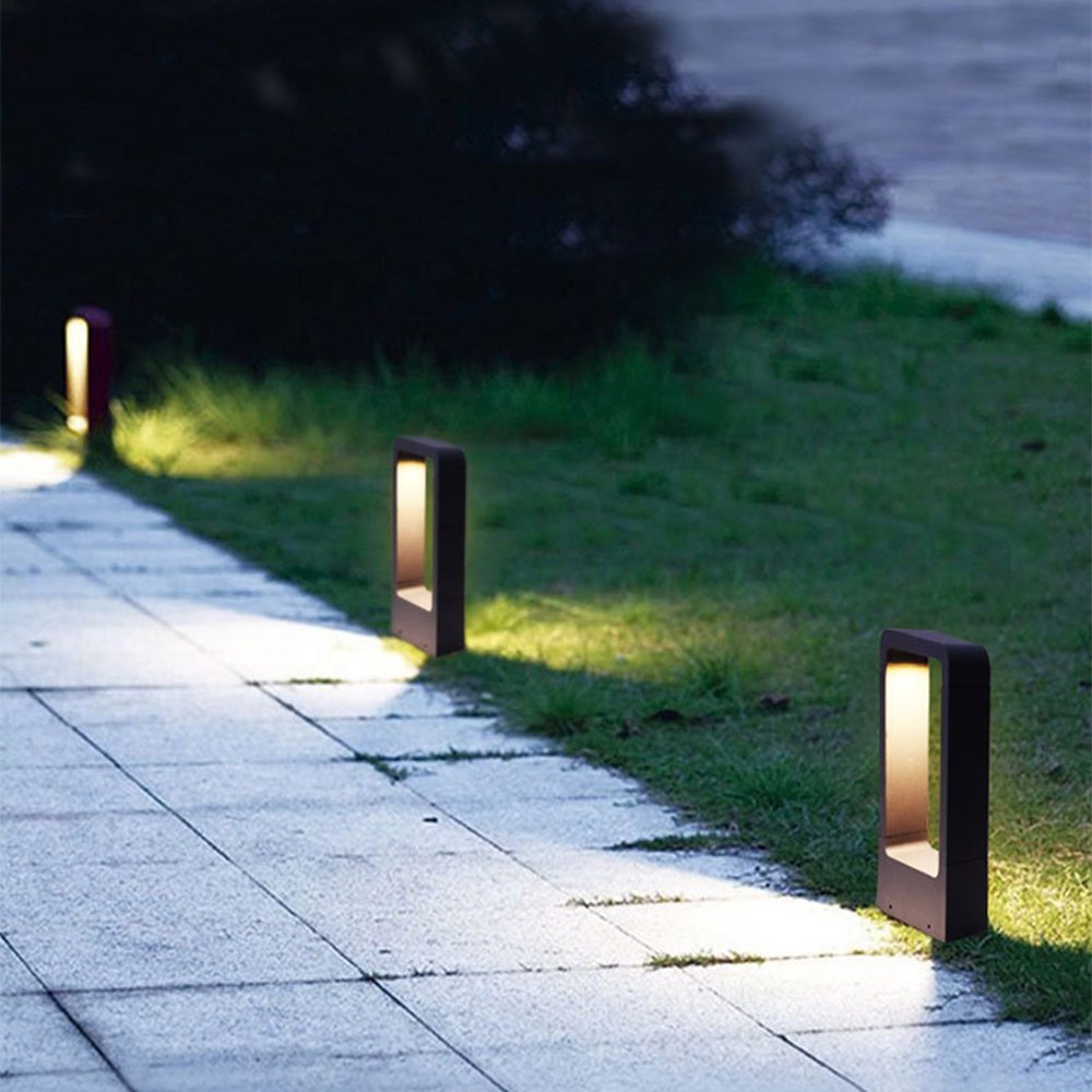 Nordic Outdoor Waterproof Aluminum Modern Rectangular Design 30cm 60cm Garden Lights for Lawn Patio Yard Walkway LED Lawn Lamp