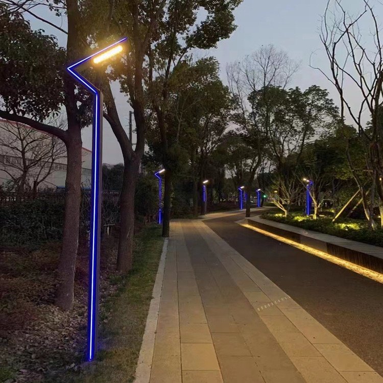 Led Pole Light Aluminum Profile Integrated Solar Street Light Villa Square Garden Pole Light Electric IP65 80 Cm Garden Lamp 22