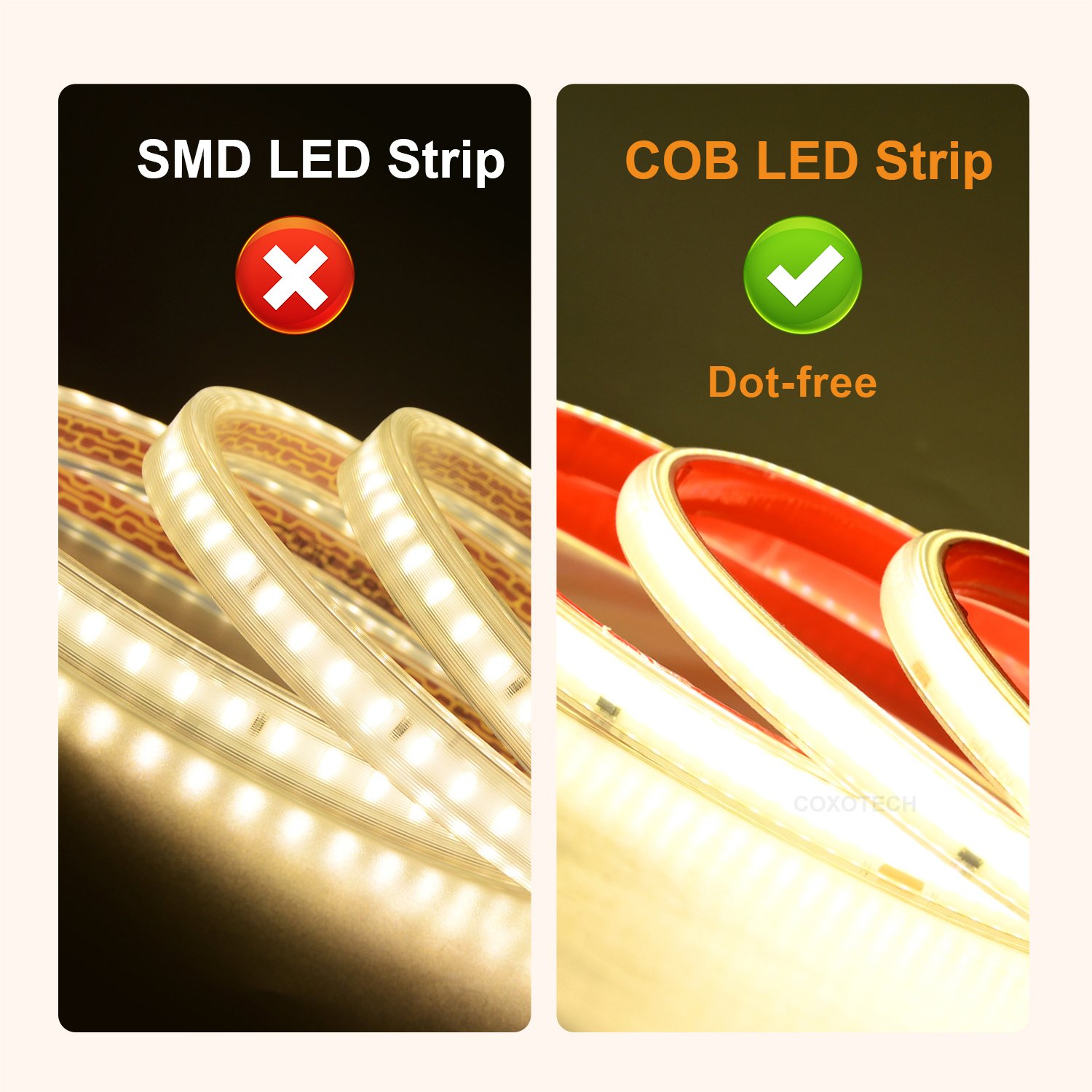ETL 110v Driverless Smd High Voltage Cob Led Strip 220v 120v 30m 30 50 Feet ft Outdoor 100 Meter 230v 220v 100m Led Strip Light