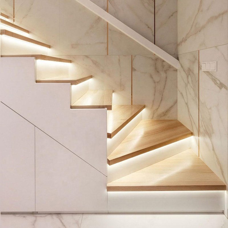 100W Multi-function RGBW Steps Light Controller DC12V Staircase Lights with Sensor Indoor Smart Motion Sensor LED Stair Lamp