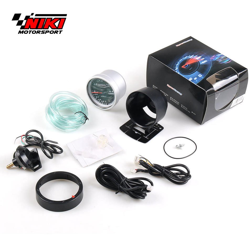 NikiMotor 60MM Car Meter Turbo Boost Pressure Gauge with Sensor Auto Gauges