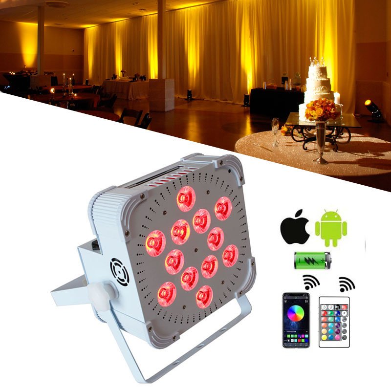 4Pcs X 1 Carton 12X18W Wireless Uplight Battery Mini Meter Bar Retro Profile Disco Led Par Light for Stage Decoration