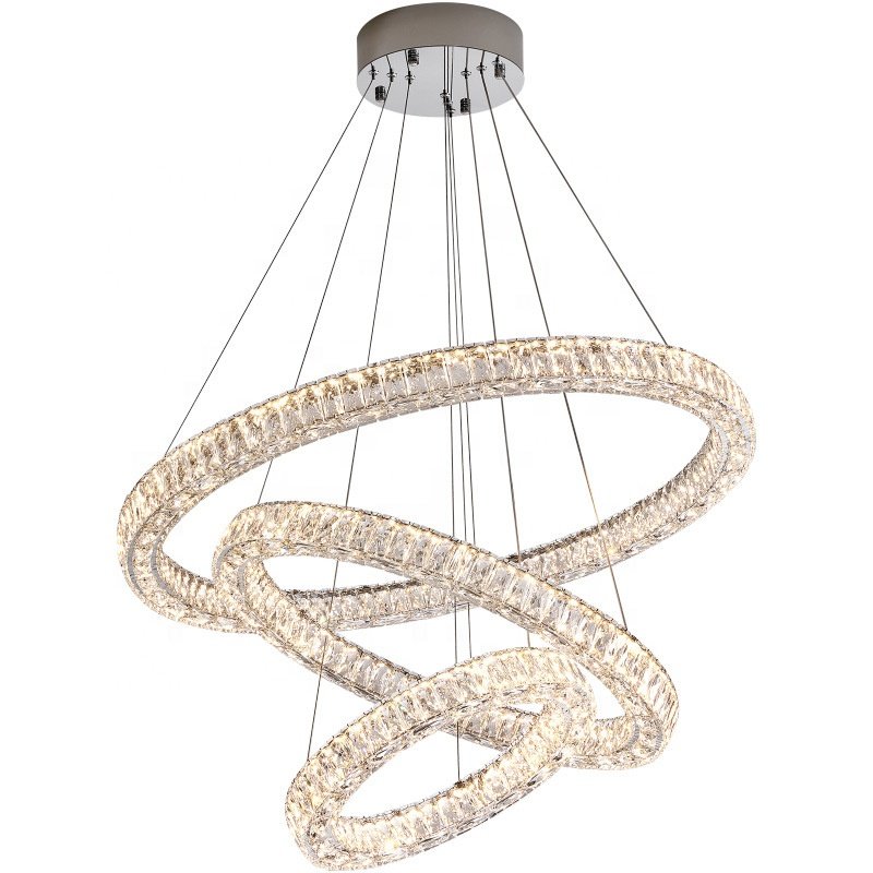 LED Modern Simple Luxury Crystal Chandelier for Living Room Hotel Restaurant Ring Chandelier Modern Chandeliers Pendant Light