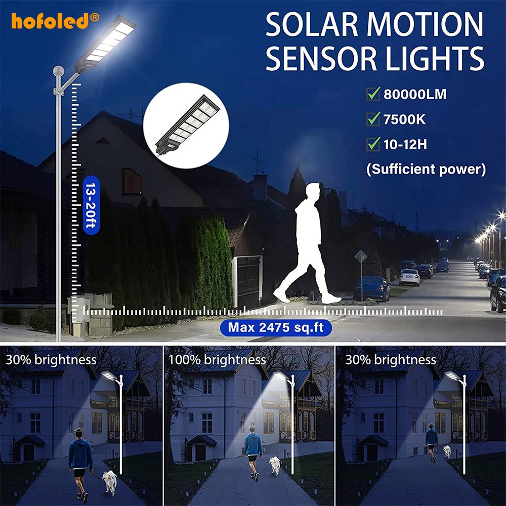 IP65 Waterproof Outdoor Garden Lamp Warm White Solar Powered Dusk to Dawn LED Solar Street Light