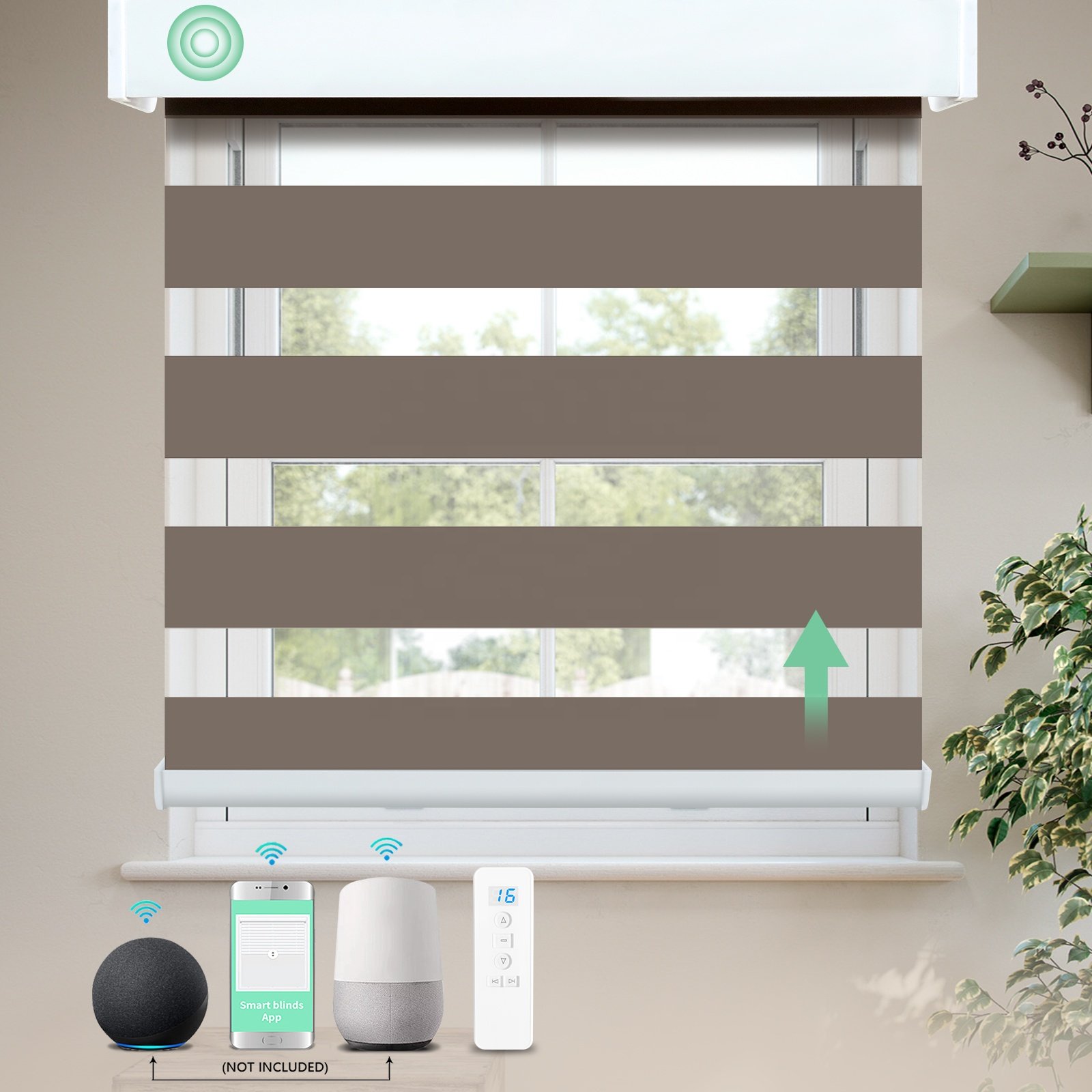 Factory Direct Screen Fabric Smart Remote Control Blackout Blind Alexa Compatible Motorized Zebra Blinds for Home
