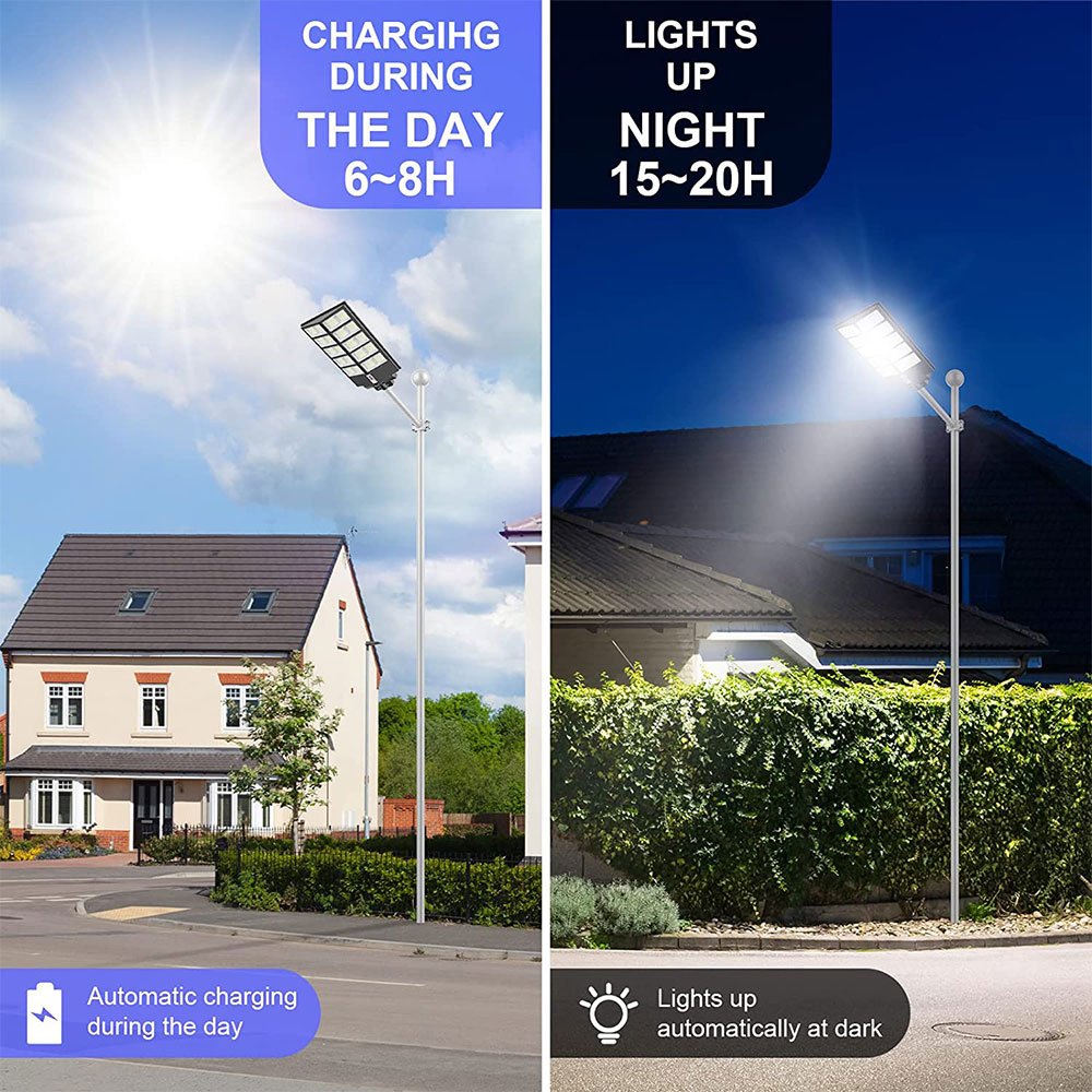 Hofoled All in One Integrated 2000W IP65 Long Lighting Time Solar Lights Solar Panel Lamp Waterproof Outdoor Street Light