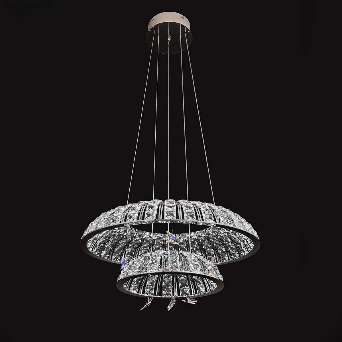 Modern Luxury Gold Chandeliers Hotel Foyer Living Room Pendant Hanging Lamp Home Decor Led K9 Crystal Chandelier Pendant Light