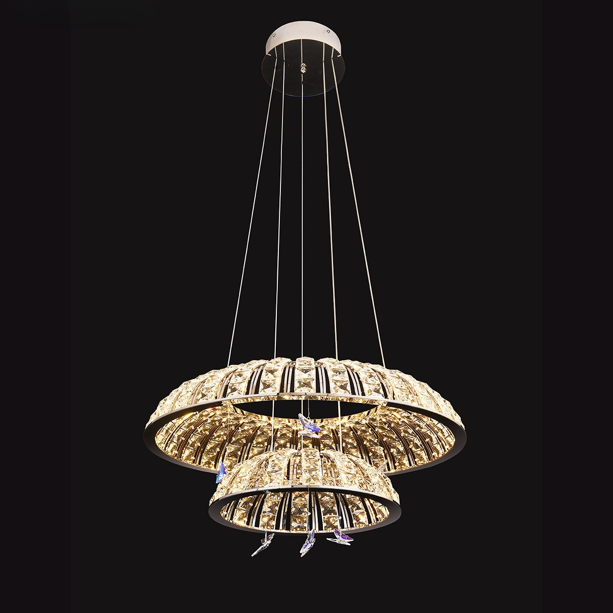 Modern Luxury Gold Chandeliers Hotel Foyer Living Room Pendant Hanging Lamp Home Decor Led K9 Crystal Chandelier Pendant Light