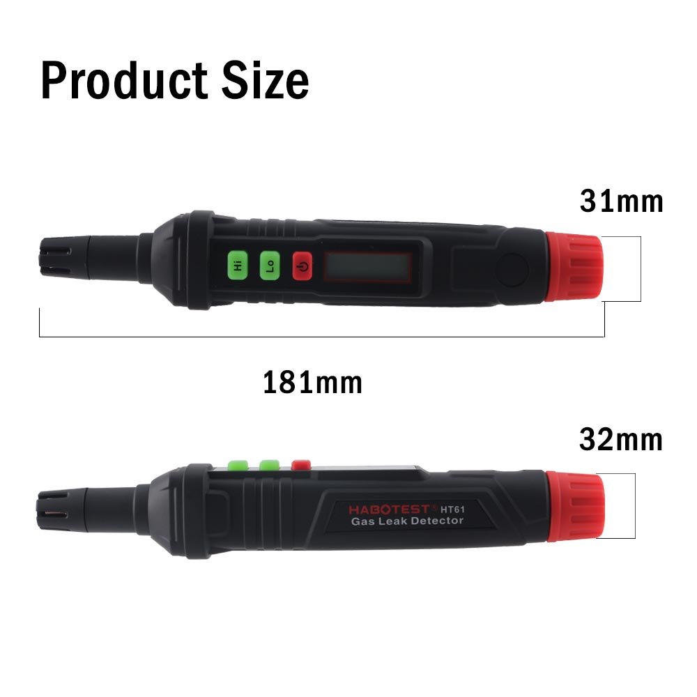 1pc HABOTEST HT61 Gas Leak Detector Pen Type Combustible Gas Portable PPM Meter Analyzer Visible Audible Alarm