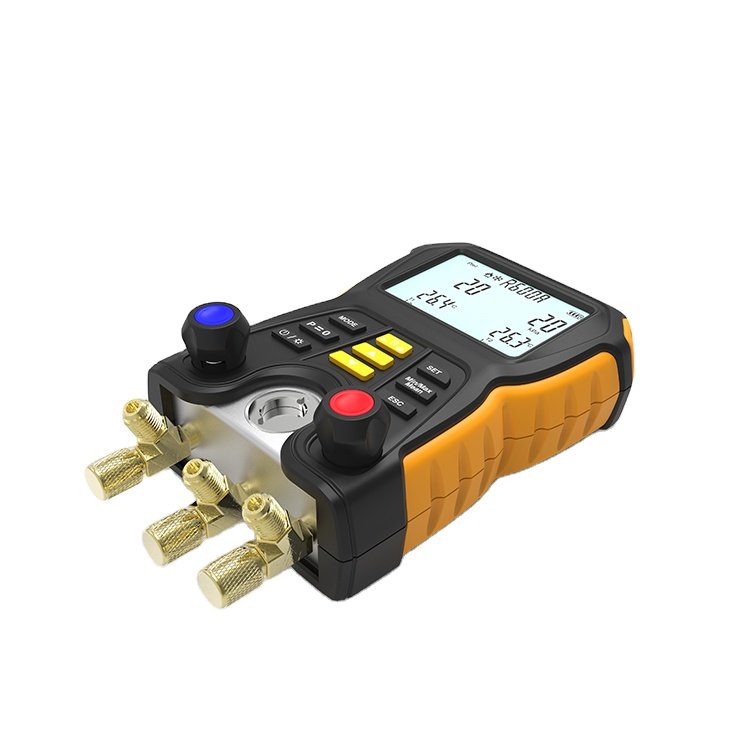 Hti Factory OEM/ODM Refrigeration Digital Manifold Gauge Meter Hvac Pressure Temperature Tester Manometros De Refrigeracione