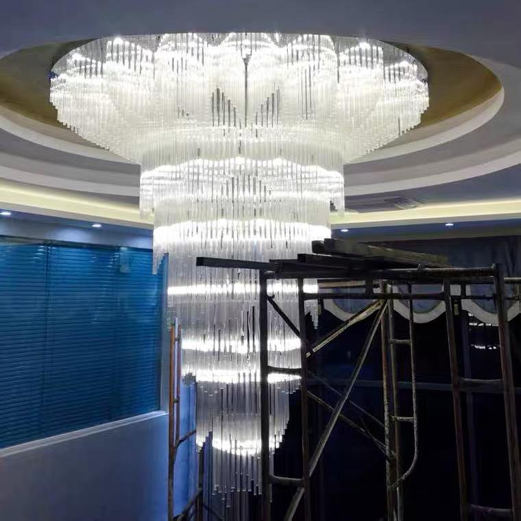 Lobby Villa Creative Modeling Lamp Large Crystal Chandeliers Ceiling Luxury Modern Hotel Project Customized Pendant Lamp