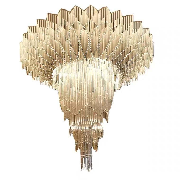 Lobby Villa Creative Modeling Lamp Large Crystal Chandeliers Ceiling Luxury Modern Hotel Project Customized Pendant Lamp