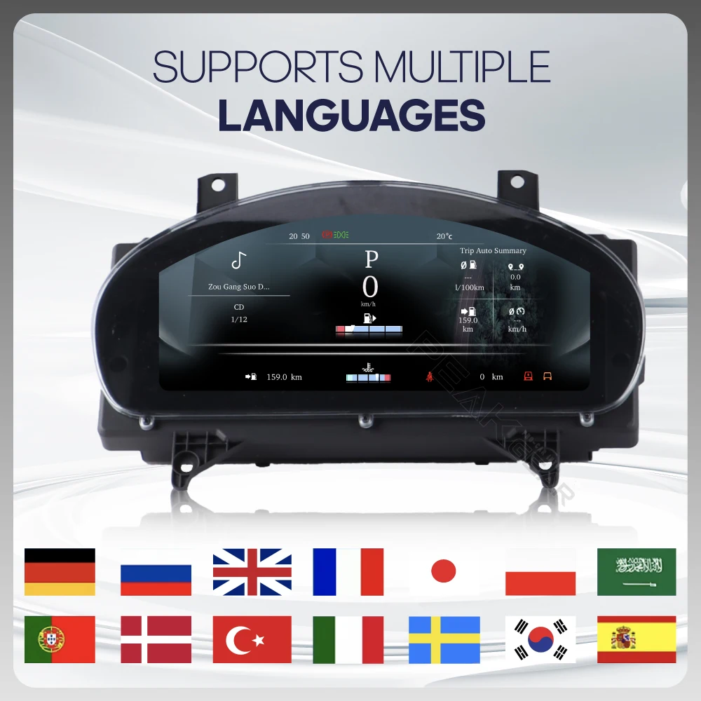 12.3inch Dashboard Digital Cluster for Jaguar XE/FPACE/XJL Car Auto Meter Linux System Speedometer Upgrade LCD Instrument Panel