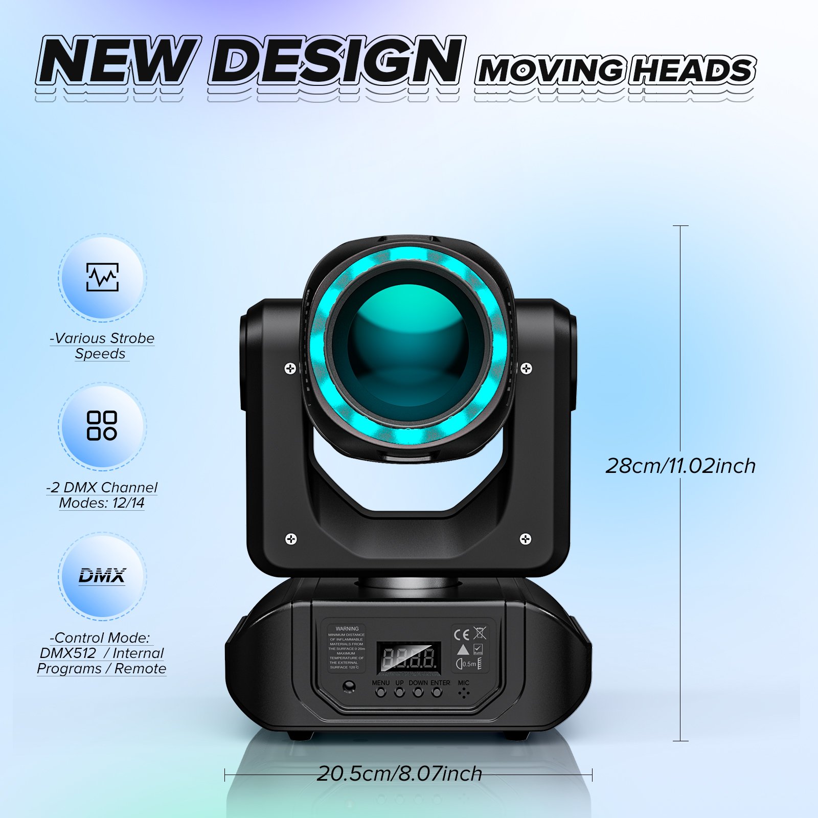 120W Led Moving Head Lamp Gobos 8 Colors With Remote Control for Wedding Christmas Dj Disco Ktv Bar Party Stage Effect Lights