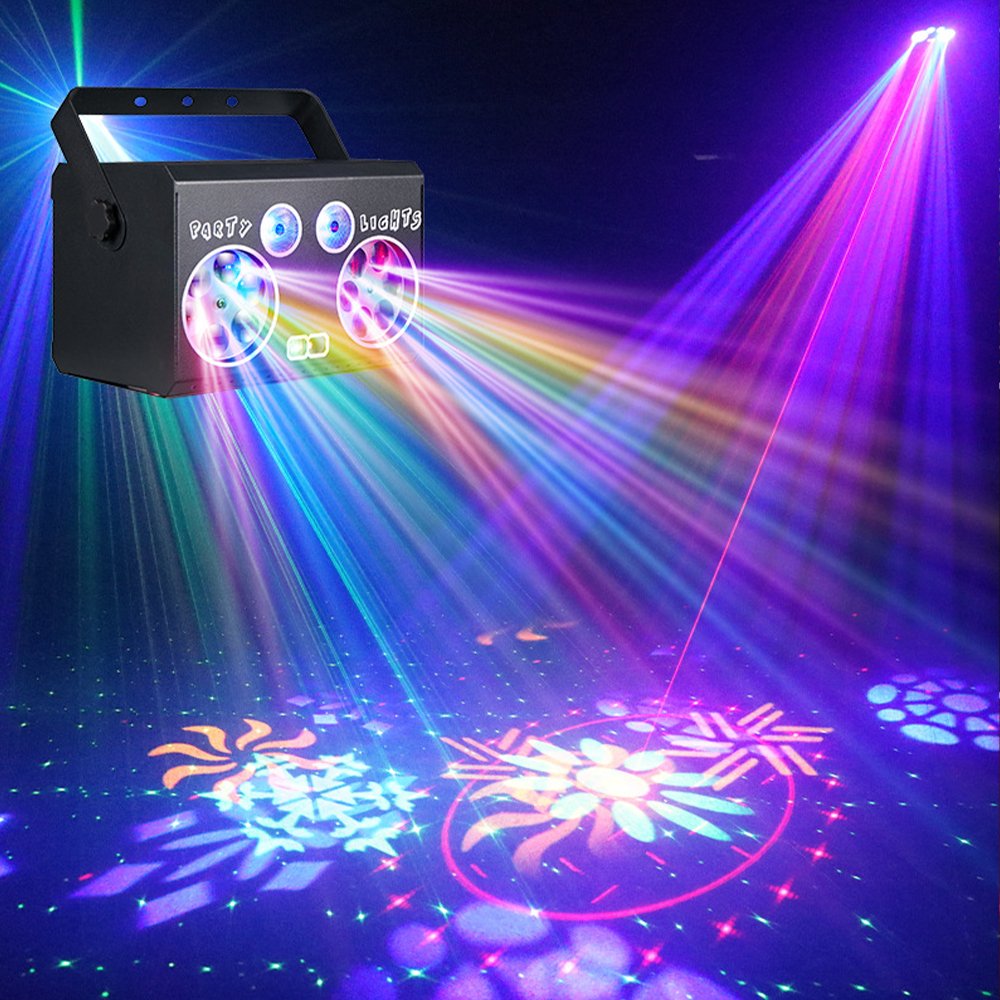 Stage Laser Light Party Stroboscopic Sound Control DMX Dynamic Remote Control Multi-mode bar Pattern Projection Light