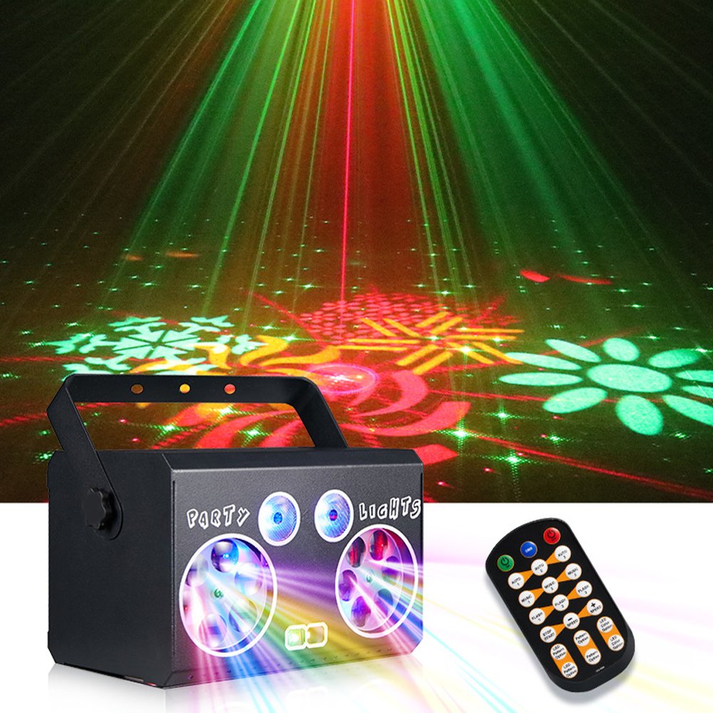 Stage Laser Light Party Stroboscopic Sound Control DMX Dynamic Remote Control Multi-mode bar Pattern Projection Light
