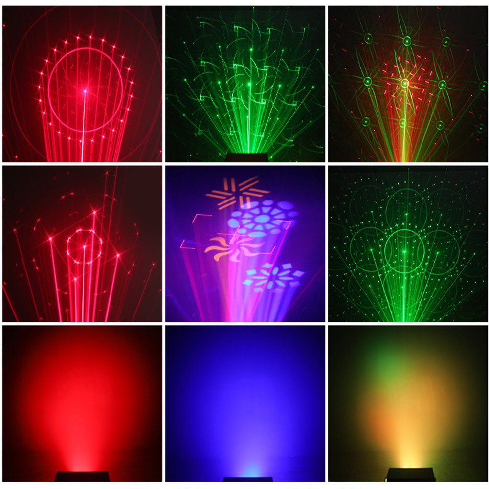 Stage Laser Light Party Stroboscopic Sound Control DMX Dynamic Remote Control Multi-mode bar Pattern Projection Light