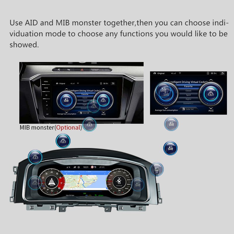 Car LCD Dashboard Linux System Auto Meter Car Speedometer for Golf Car Digital Instrument Cluster