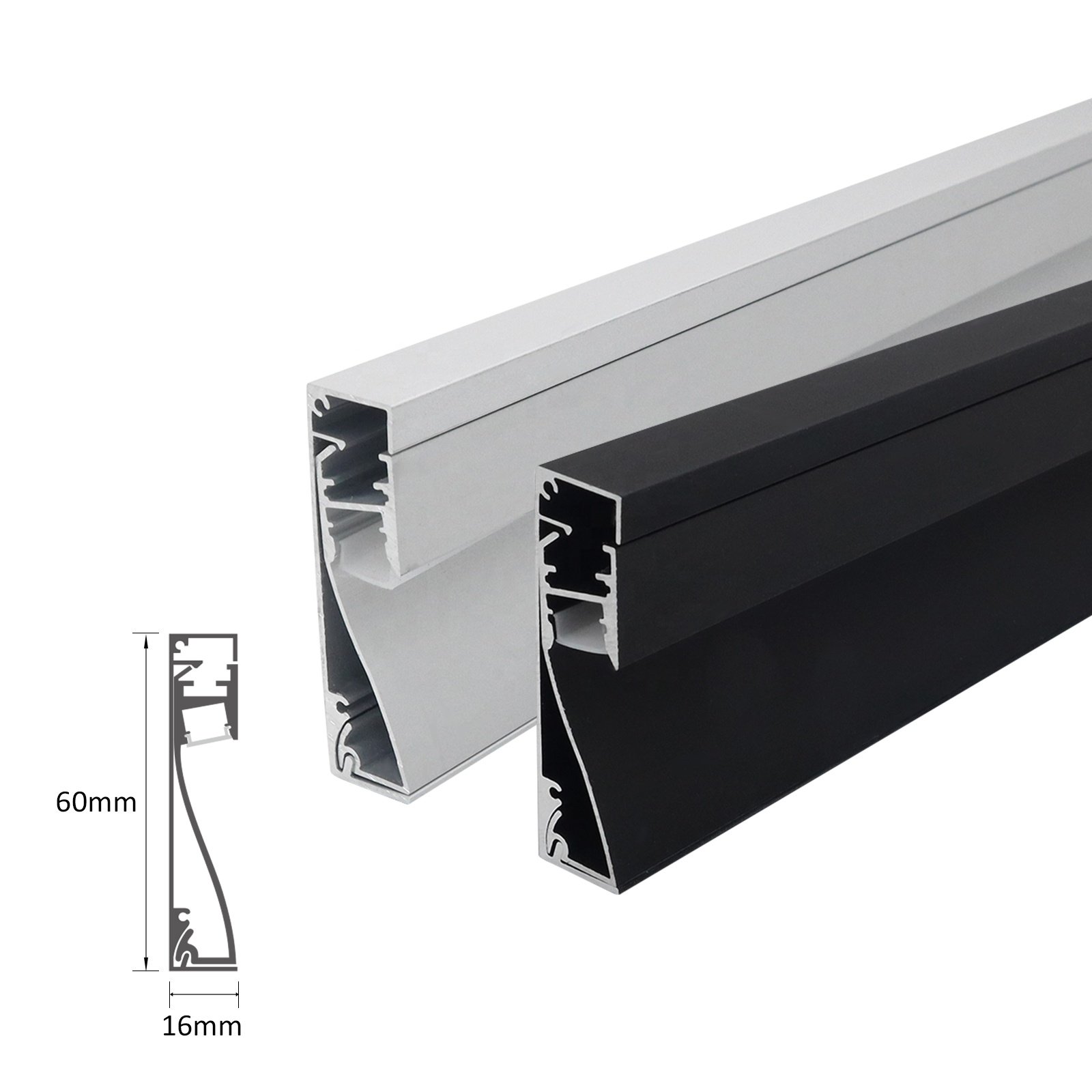Black Aluminum Led Channel 2m 084 Skirting Profile Aluminum Led Channel and Diffuser White