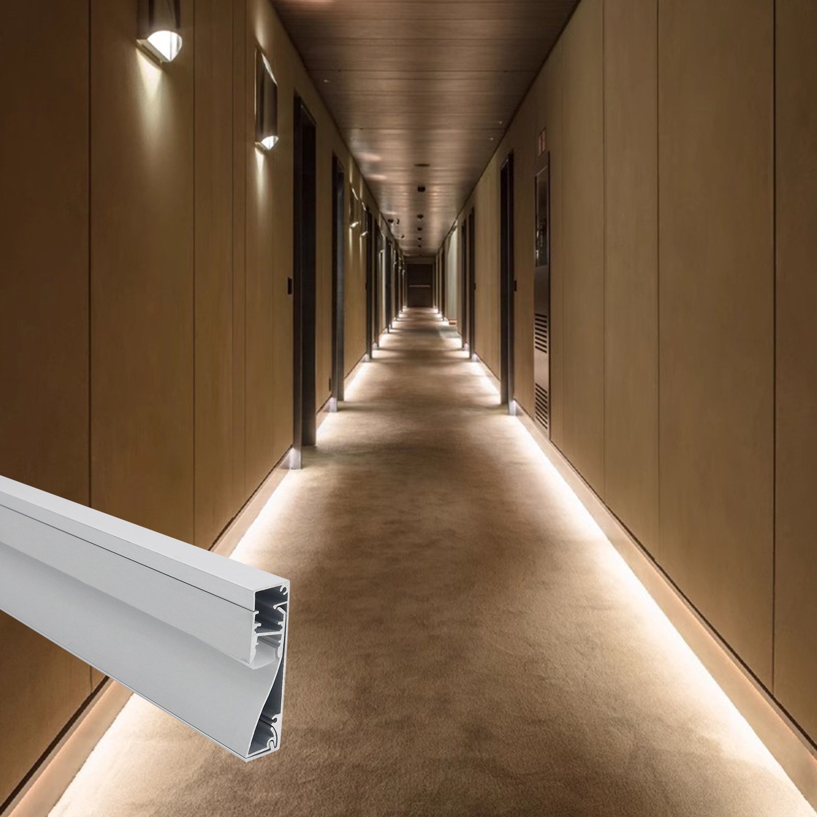 Black Aluminum Led Channel 2m 084 Skirting Profile Aluminum Led Channel and Diffuser White
