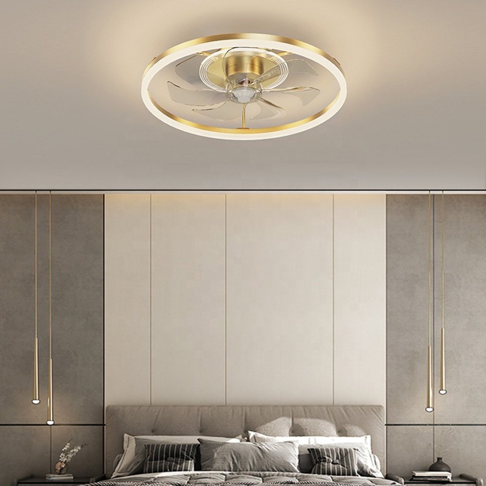 LED New Luxury Crystal Fan Chandelier Bedroom Dining Ceiling Light With Fan Simple Household Decorative Crystal Modern Fan Light