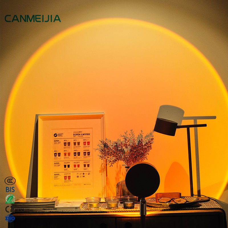 180 Degree Rotation UFO Colorful Flexible Usb Button Floor Lamp Eternal Sun Rainbow Led Red Sunset Light Projector Sunset Lamp