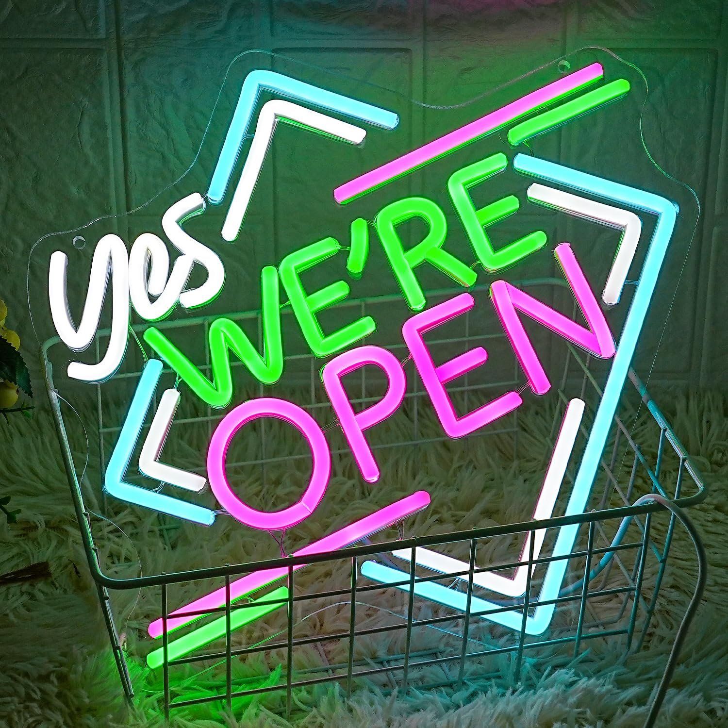 Open Neon Sign Dimmable Neon Light up Open Sign for Businesses Bar Shop Coffee