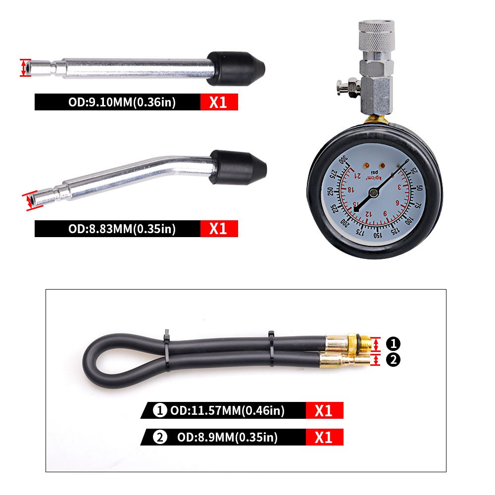 Car Cylinder Pressure Tester Automobile Car Gasoline Engine Compression Gauge Kit Tester Meter Auto Petrol Gas Engine Cylinder