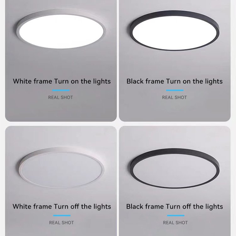 Hot Black White Living Room Bedroom Kitchen 3 CCT 18W Adjustable Super Slim Led Ceiling Lighting Fixture